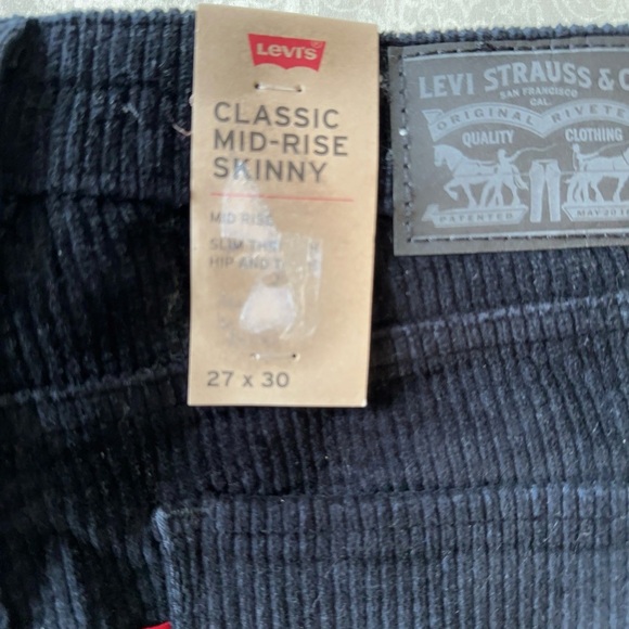 Levi's Corduroy Black Straight Leg Jeans Classic Style - Picture 2 of 7
